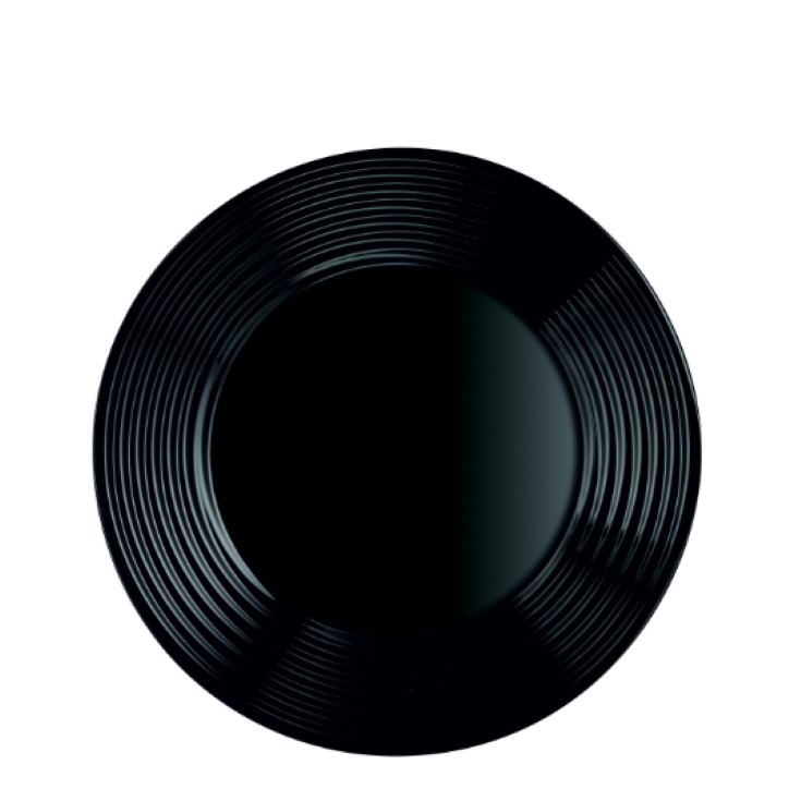 Plato Postre Vidrio Harena Negro 19cm Plato Postre Vidrio Harena Negro 19cm