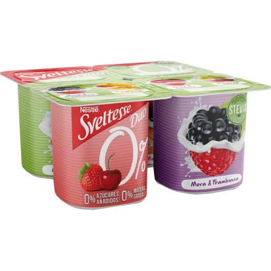 Yogur duo de mora y frambuesa - 4x120g