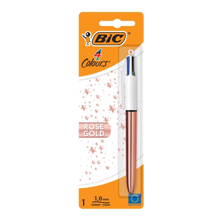 Bolígrafo 4 colores en 1 Bic - Rose Gold