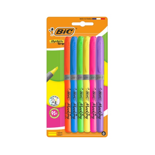 6 Marcadores Highlighter Grip