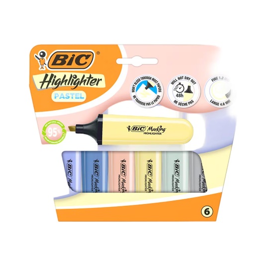 6 Marcadores Highlighter Flat