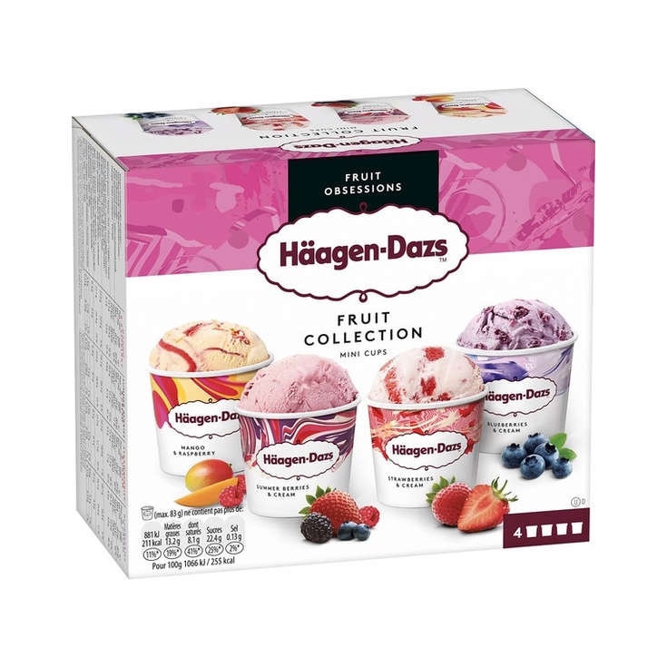Fruit Collection tarrinas de crema de helado sabores a fruta