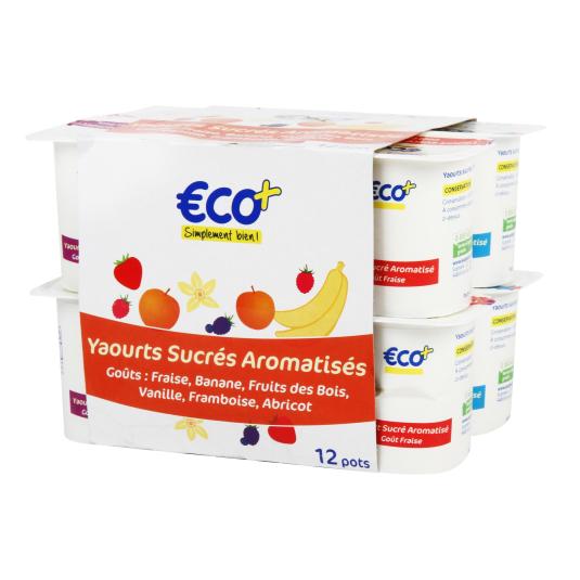 Yogur azucarado aroma frutas €CO+ - 12x125g