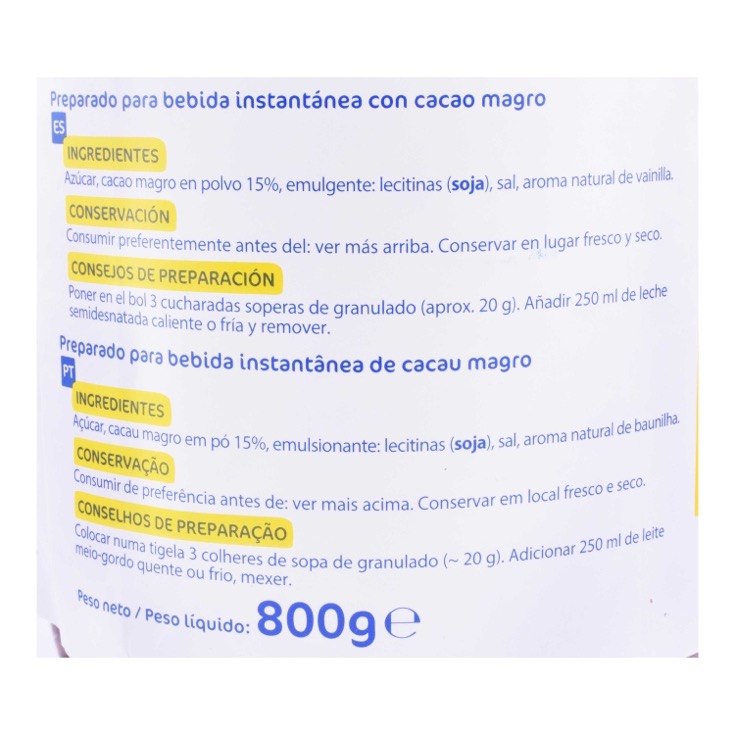 Cacao Granulado Soluble 800g