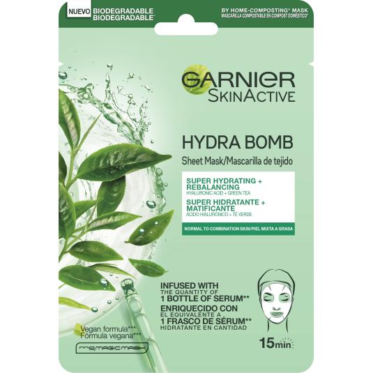 Mascarilla Hydra Bomb té verde Garnier - 28g