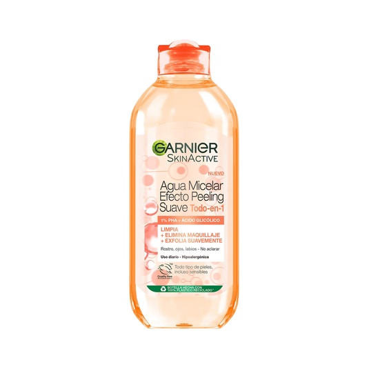 Skin Active agua micelar efecto peeling suave Todo en 1