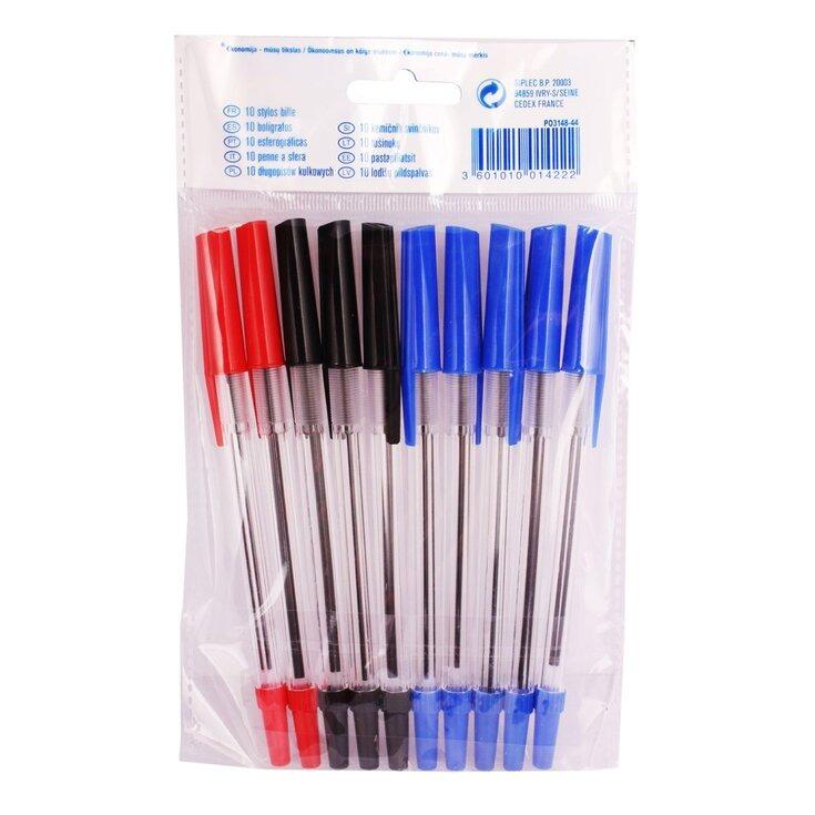 Bolígrafo Azul, Negro y Rojo €CO+ - 10 uds