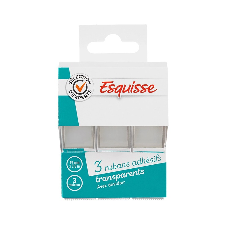 3 Rollos De Cinta Adhesiva Con Dispensador