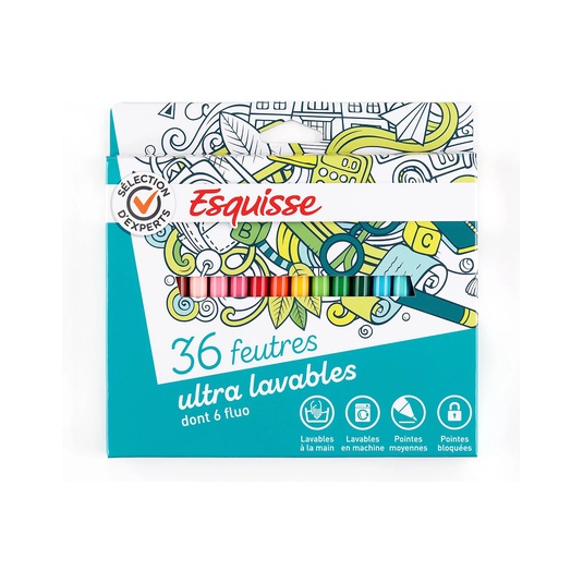 36 Rotuladores Lavables Punta Media
