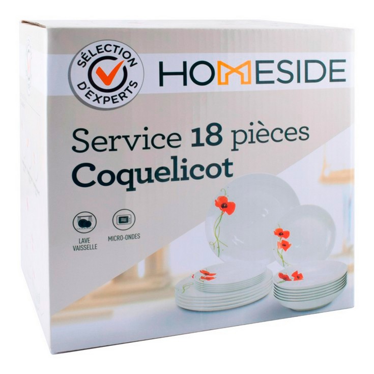 Set vajilla de porcelana Coquelicot - Homeside - 18 piezas