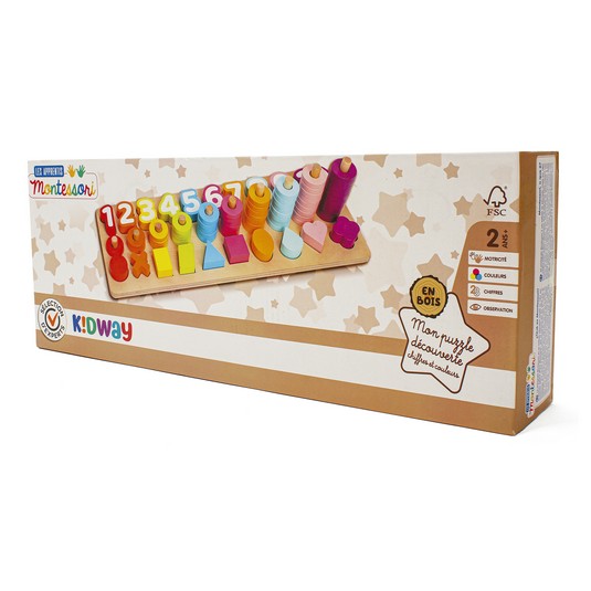 Montessori Puzzle Aprendizaje Números, Formas Y Colores