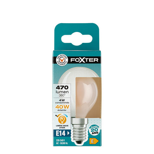 SE Bombilla LED vidrio opaco esférica 4W 40 E14