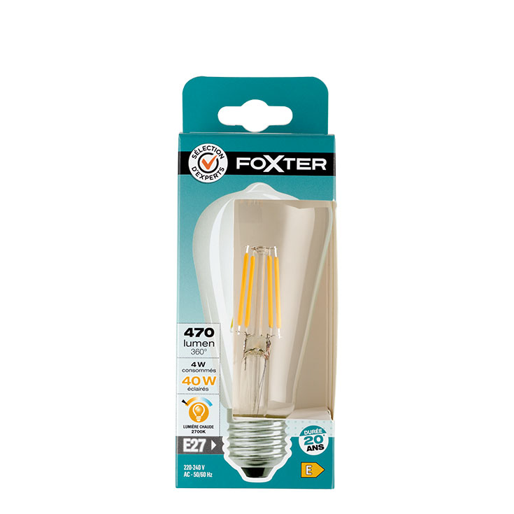 SE Bombilla LED vidrio transp. filamento EDISON 4W=40 E27 SE Bombilla LED vidrio transp. filamento EDISON 4W=40 E27