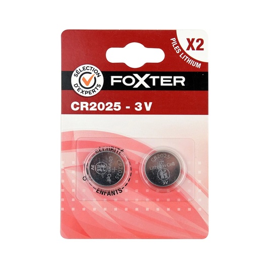 2 pilas CR2025 de 3V Selección Experta Foxter
