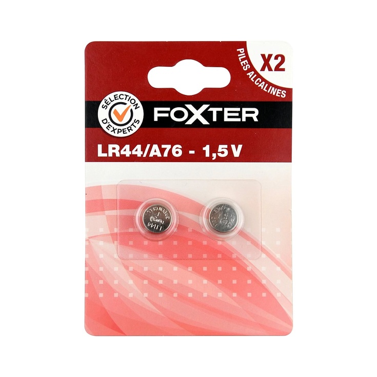 pilas alcalinas LR44/A76 de 1,5 V Selección Experta Foxter