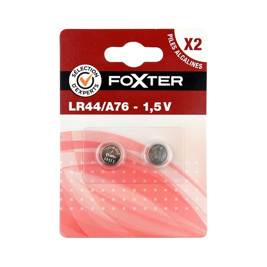 pilas alcalinas LR44/A76 de 1,5 V Selección Experta Foxter