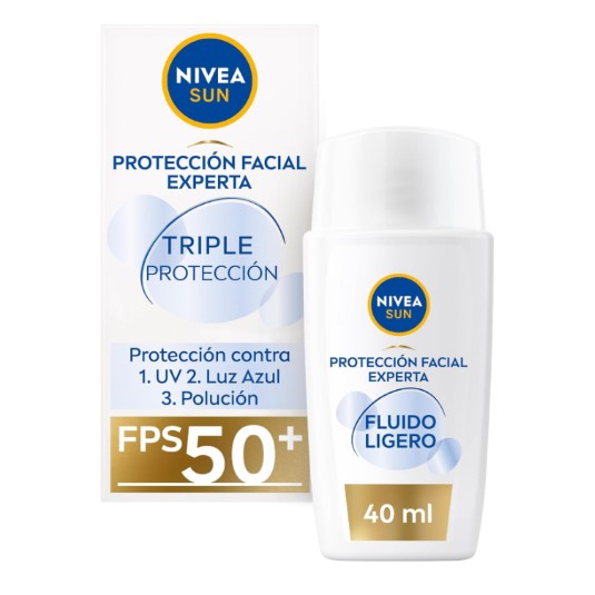 Crema solar triple SPF 50+ con ácido hialurónico 