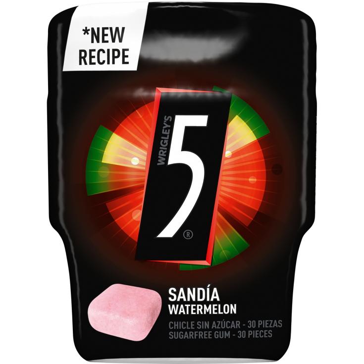 Chicles sin azúcar sabor a sandia - Five - 30 uds