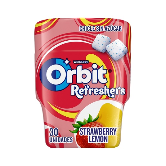 Refresher's chicles sabor fresa y limón sin azúcar
