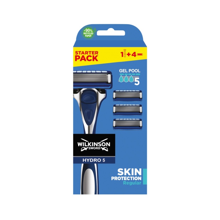 wilkinson sword hydro5 maquinilla afeitar + 4 recambios