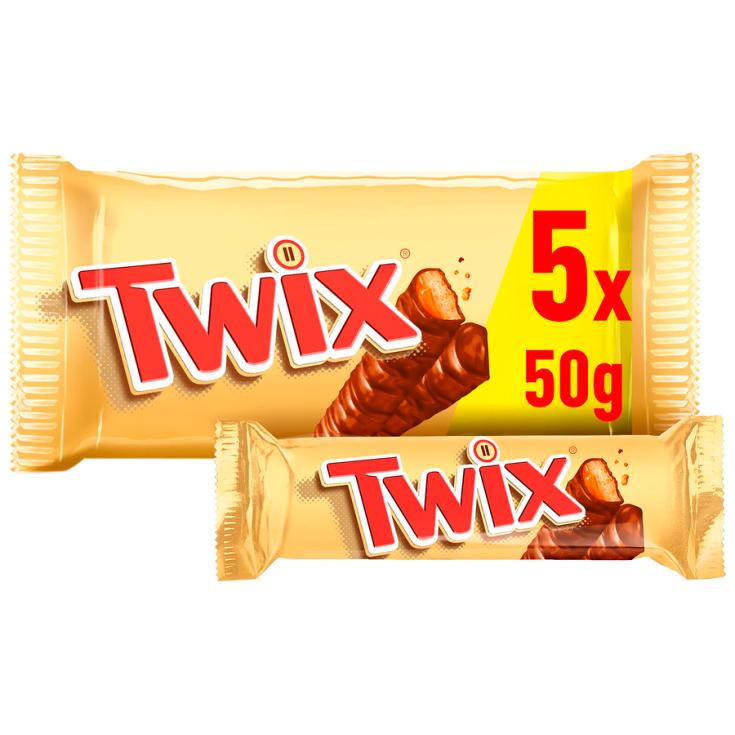 Barritas de chocolate y caramelo 5 uds - Twix - 250g