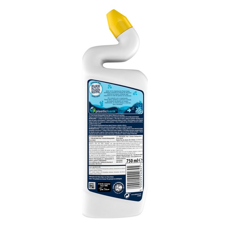 Gel WC elimina cal biodegradable ocean splash - Pato - 750ml