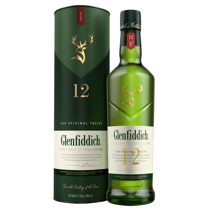Whisky 12 años Glenfiddich single malt - 70cl