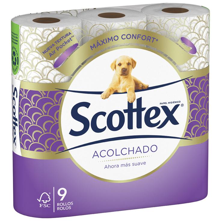 Papel higiénico acolchado - Scottex - 9 rollos - E.leclerc Soria