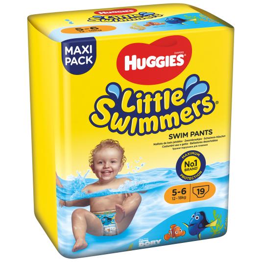 Pañales Little Swimmers T5 12-18kg - Huggies - 19 uds