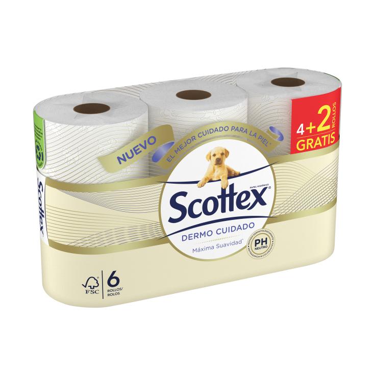 Papel higiénico dermo Scottex - 4+2 uds