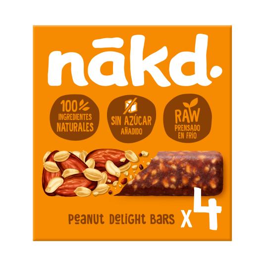 Barritas de frutos secos y cacahuetes crudos - Nakd - 140g