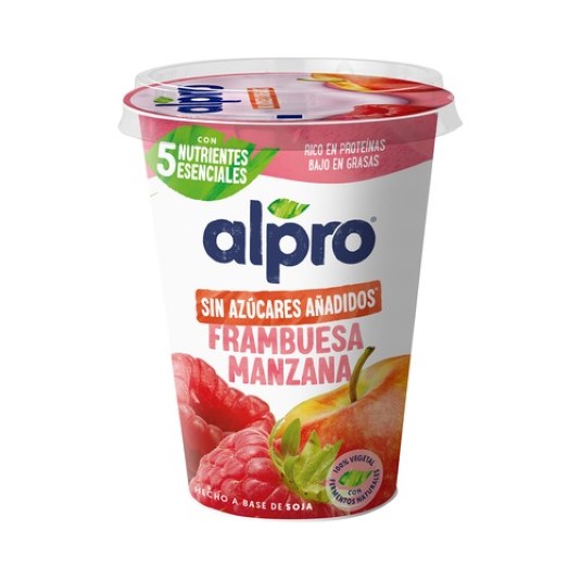 Especialidad vegetal de soja con frambuesa y manzana - 400g