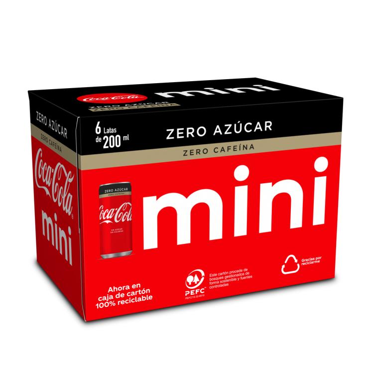 Refresco de cola Zero Zero Mini - Coca-Cola - 6x20cl