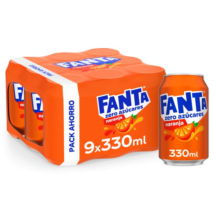 Refresco de Naranja Zero - Fanta - 9x33cl Refresco de Naranja Zero - Fanta - 9x33cl