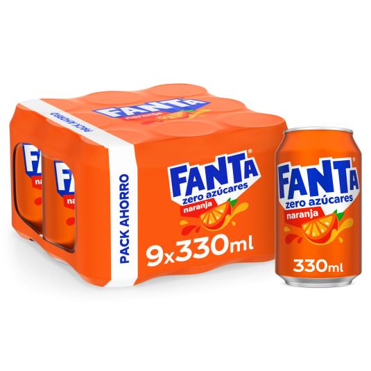 Refresco de Naranja Zero - Fanta - 9x33cl
