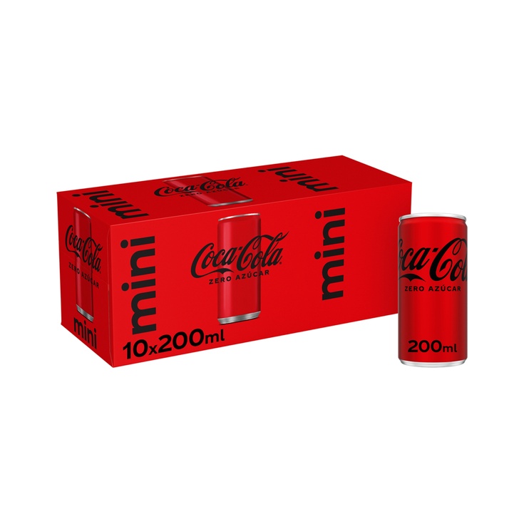 refresco de cola sin azúcar mini pack 10 latas 20 cl