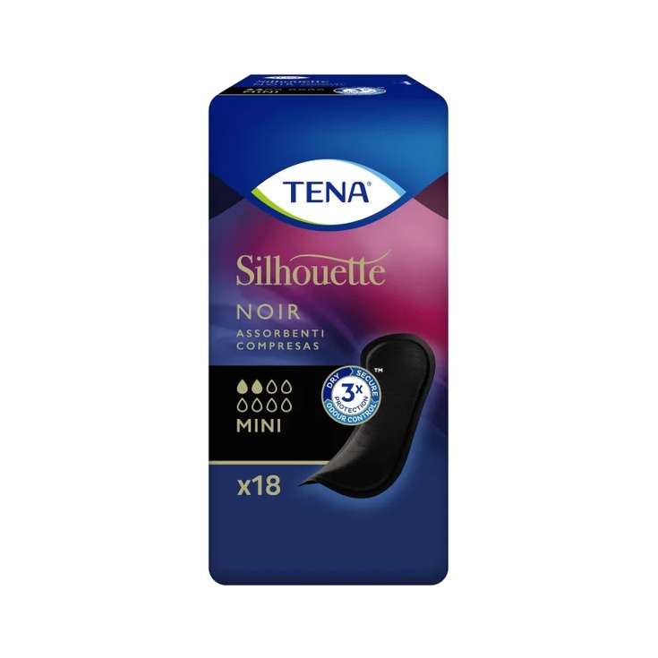 Almohadillas Silhouette Noir Mini Tena 18 Piezas