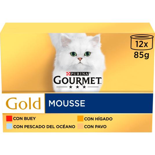 Comida húmeda Mousse adulto - Gourmet Gold - 12x85g