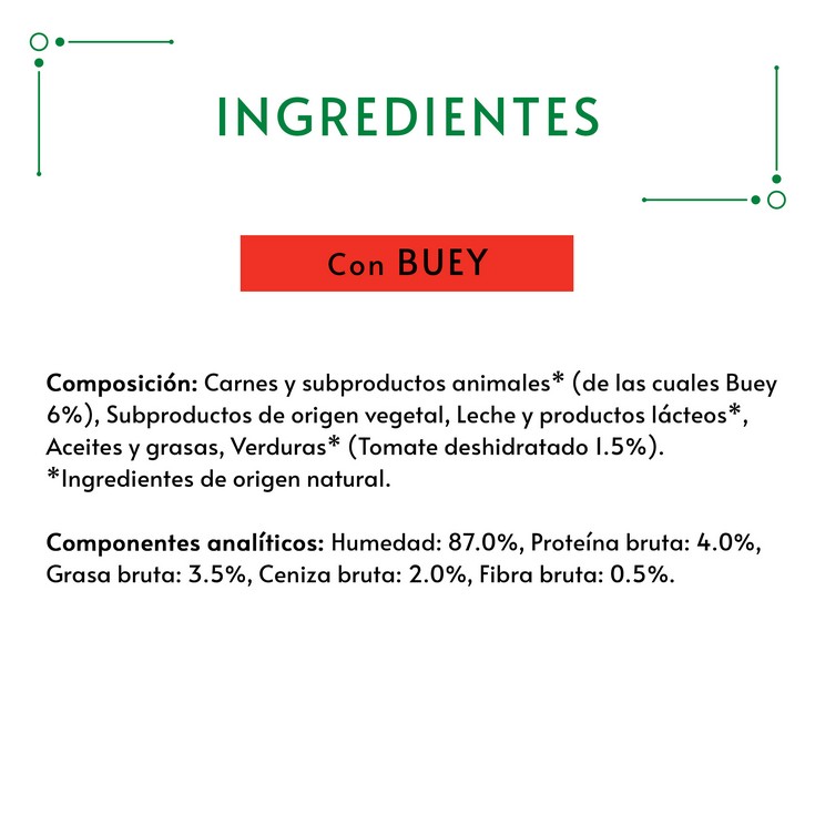 Puré para gatos adultos de buey y tomate Purina - 5x10g