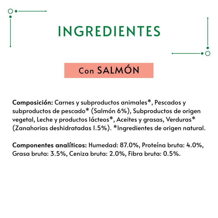 Puré para gatos adultos de salmón Purina - 5x10g
