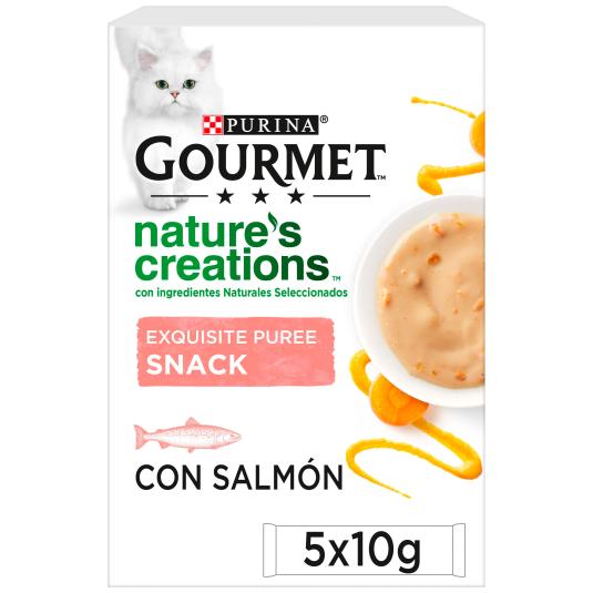 Puré para gatos adultos de salmón Purina - 5x10g