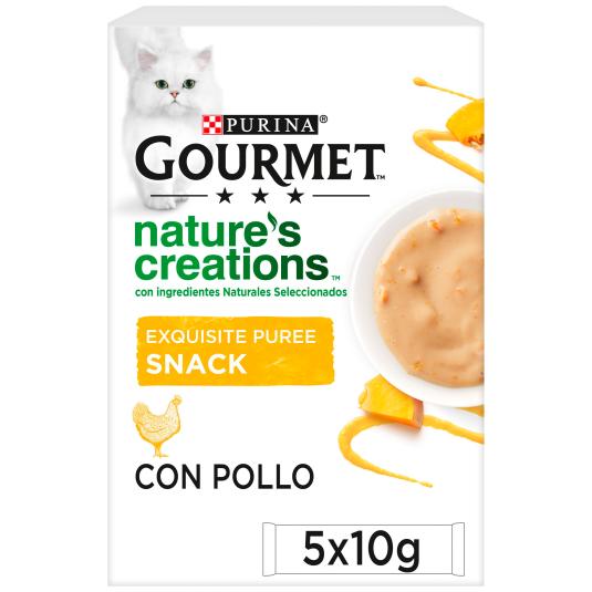 Puré para gatos adultos de pollo Purina - 5x10g
