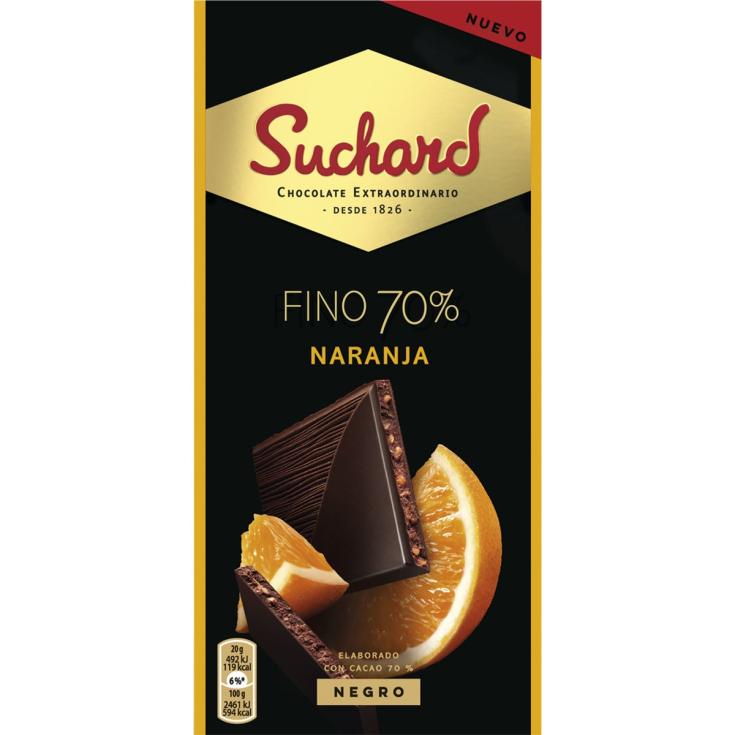 Chocolate negro 70% con naranja 100g