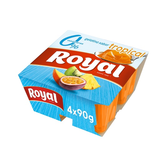 Gelatina 0% Azúcares Añadidos sabor Tropical, Pack 4