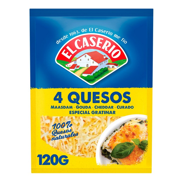 Queso rallado 4 quesos - El Caserío - 120g
