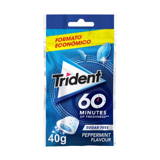 Chicle sin azúcar sabor menta Trident - 40g