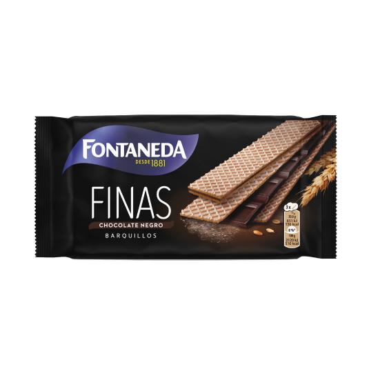 Barquillo finas con chocolate negro - 92g