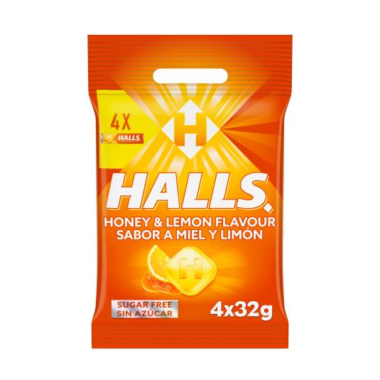 Caramelos Miel y Limón - Halls - 4x32g