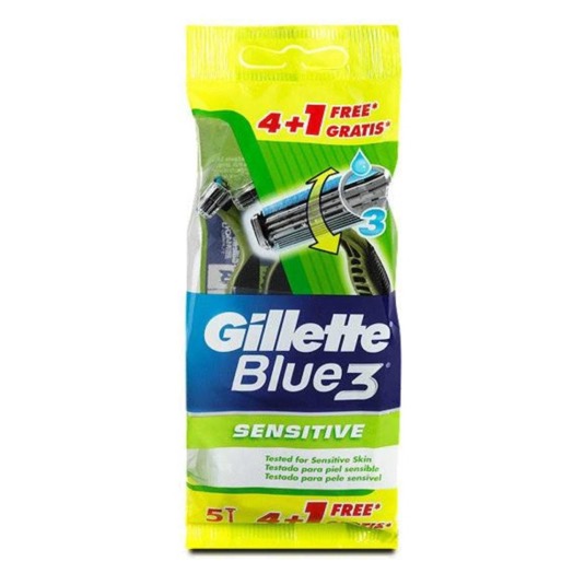 Maquinilla afeitar sensitive blue 3 5 uds