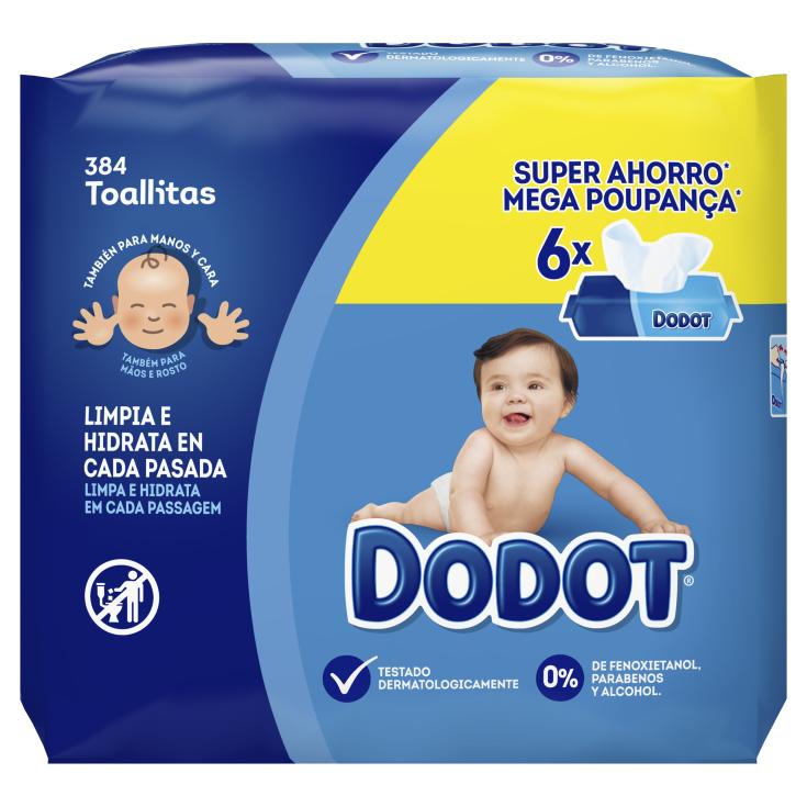 Toallitas húmedas infantiles - Dodot - 6x64 uds